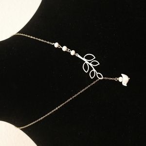 Bird and Branch Lariat Necklace